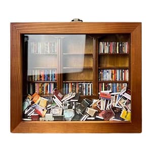 1462fad2f9953e1fdeb5da9f924daded Miniature Stress Reliever Bookshelf Wooden Mini Library Bookshelf Display Case Ornaments Creative Shake-Away Your Anxiety Gift