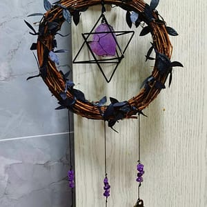 1aabdbf5d102f77cee427a6663d9da73 Amythest Witches Charm Bells/ Green Witches Bells/ Clears Negativity/ Attracts Positive Energy for Protection,Occult