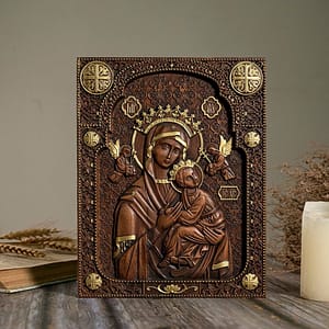 1abb9792cb340c008dc6a13a20025108 Our Lady of Perpetual Help Wood Carved Wall Decor, Catholic Religious Items, Home Decor, Our Lady Statue, Vintage Art