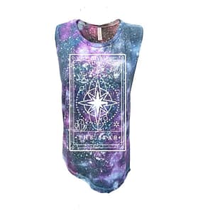 26cb23bd017afb7578ed2c68b4c119c9 The Star Tarot Card Tie-Dye Ladies Muscle Tank Infused with Clear Quartz