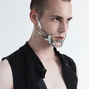 27d73661e865062d7c37d5ab61412e66 New Gothic Hip Hop Metal Mecha Storm Ornament Fluid Face Earrings Boys Girls Street Trendy Cool Jewelry Gifts