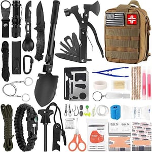 31f8918be31dc48bdec725b8b8525ca3 142Pcs Professional Survival Gear and Equipment with Molle Pouch, for Men Dad Husband Who Likes Camping Outdoor Adventure