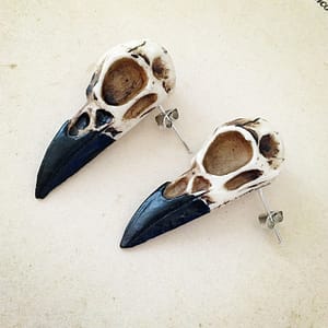 3D-Resin-Raven-Skull-Ear-Studs-Halloween-Goth-Skull-Gifts-Raven-Bird-Skull-Pendant-Men-s Resin Raven Skull Ear Studs, Halloween, Goth, Skull, Gifts,Raven Bird Skull Pendant, Men's, Unisex Gothic Statement