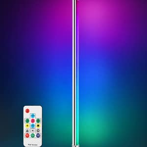 4aee9ad85adb88f7dfe060fdf34c89c0 LED Corner Floor Lamp, RGBW Dimmable Mood Lighting with Remote, Modern Color Changing Accent Light for Bedroom, Living Room, Office, Gaming Room, Kids Room, 45”, Home Decor