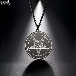 5f38ed19a4526f7bb282be81c88bfd4d Men's Vintage Pentagram Baphomet GOAT Sigil Pendant Necklace Wiccan Jewelry Gift