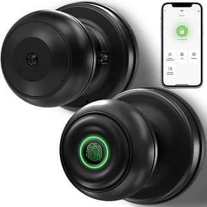 672ee4db8aea4ccbf3e27d2ed26e066d Smart Door Lock, Fingerprint Door Lock Smart Lock Biometric Door Lock Fingerprint Door Knob with App Control, Suitable for Bedrooms,Cloakroom,Apartments Offices,Hotels, Black