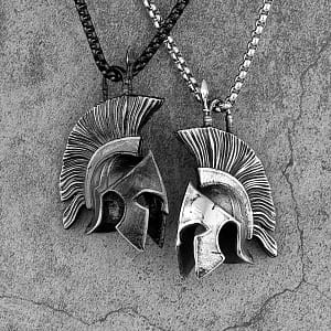 6ce29f0dfb2dac6ba8a953a567bf0351 Vintage Spartan Helmet Necklace Stainless Steel Pendant Punk Rock Men Chain Hip Hop for Rider Boyfriend Biker Jewelry