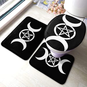 7146w6wer3L Triple Moon Goddess Decal Pentacle Wicca Pagan Witch Bathroom Rug Mat