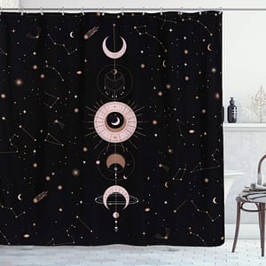 714YTbkLgfL Zodiac Constellation Fabric Shower Curtain, Blush Sun and Moon Phrase Bathroom Shower Curtain Sets