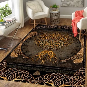 71Qd6vvSPvL Embrace Viking Wisdom: Tree of Life Shaggy Rug - Luxurious 5x Carpet for Modern Home Décor