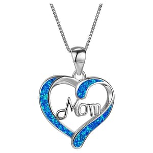 8609ce7a08079731723ac9a73c85d430 Mom Necklace for Mom 925 Sterling Silver Love Heart Pendant Necklace Birthstones Jewelry Blue Sapphire Pearl Simulated Diamond and More Stones Jewelry Women Birthday Mother'S Day on Clearance