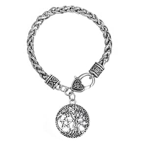 89a980fd0e894cf3dc1f028eb09257f6 Tree of Life Yggdrasil Pentacle Pentagram Pendant Wicca Pagan Charm Bracelet