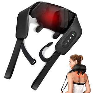 93eafd0ef01d243c36474cdcfdb7e67e Neck Massager for Neck Pain Relief, 4D Deep Kneading Massagers with 6 Massage Nodes, Cordless Shiatsu Neck and Shoulder Massage Pillow with Heat for Neck, Traps, Back & Leg, Gifts for Women Men Mom