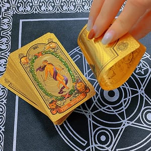 Card-Back-Apollo-Gold-Foil-Tarot-Hot-Stamping-PVC-Waterproof-Wear-resistant-Board-Game-Solitaire-Divination Back Apollo Gold Foil Tarot Caed Hot board Game Solitaire Divination
