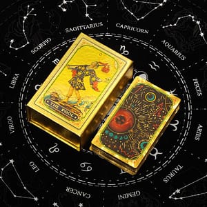 Card-Game-Gold-Foil-Tarot-Card-Bronzing-PVC-Waterproof-Board-Game-Poker-Divination-Gift-Box-Set Card Game Gold Foil Tarot Card Bronzing PVC Waterproof Board Game Poker Divination Gift Box Set Luxury Cosmic Gold