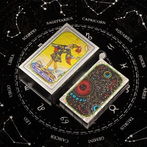 Card-Game-Gold-Foil-Tarot-Card-PVC-Waterproof-Board-Game-Poker-Divination-Gift-Box-Set-Cosmic Card Game Gold Foil Tarot Card PVC Waterproof Board Game Poker Divination Gift Box Set Cosmic Silver Color Manual