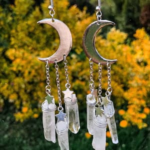 Celestial-Crescent-Moon-Crystal-Quartz-Dangle-Earrings Celestial Crescent Moon Crystal Quartz Dangle Earrings