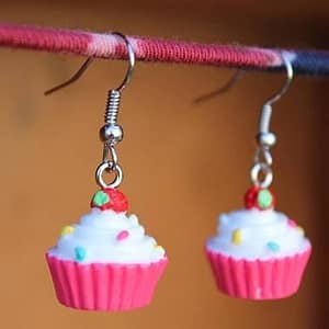 Cupcake-Earrings-Mini-Food-Earrings-Pink-Cupcake-Earrings-Kawaii-Earrings-Kitsch-Earrings-Sprinkles-Strawberry-on-Top Cupcake Earrings, Mini Food Earrings,Pink Cupcake Earrings, Kawaii Earrings, Kitsch Earrings, Sprinkles, Strawberry on