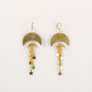Double-Moon-Star-Earring-Moon-and-Star-Earrings-Dangle-Earrings-Celestial-Earrings-Moon-Star-Celestial-Gift Double Moon & Star Earring Moon and Star Earrings, Dangle Earrings, Celestial Earrings , Moon& Star,Celestial Gift