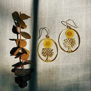 Dried-Flower-Handmade-Resin-Earrings-Daisy-Sun-Happy-Tree-Earrings Dried Flower Handmade Resin Earrings,Daisy Sun Happy Tree Earrings