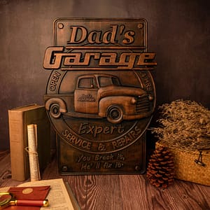 Father-s-Garage-Logo-Father-s-Day-Wood-Carving-Gift-Garage-Icon-Carving-Ornament-Wall-Hanging Father's Garage Logo Father's Day Wood Carving Gift Garage Icon Carving Ornament Wall Hanging Wooden Crafts