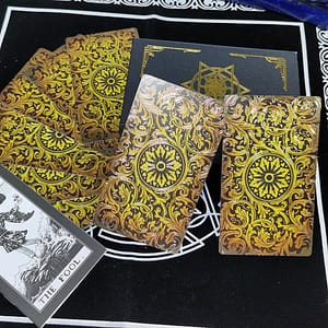 Gold-Frameless-Upgraded-Tarot-Gift-Box-Luxury-Set-Gold-Foil-Hot-Stamping-PVC-Waterproof-Board-Game Gold Frameless Upgraded Tarot Gift Box Luxury Set Gold Foil Hot Stamping PVC Waterproof Board Game Card Divination