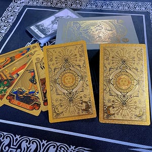 Golden-Card-Back-Gold-Foil-Tarot-Hot-Stamping-PVC-Waterproof-and-Wear-resistant-Board-Game-Card Golden Card Back Gold Foil Tarot Hot Stamping PVC Waterproof and Wear-resistant Board Game Card Divination Gift Set