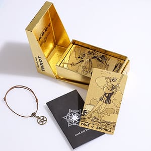 Golden-Foil-Tarot-Mysterious-Divination-Golden-Flip-Table-Game-Waterproof-and-Wear-resistant-Gift-Box-Luxury Golden Foil Tarot Mysterious Divination Golden Flip Table Game Waterproof and Wear-resistant Gift Box Luxury