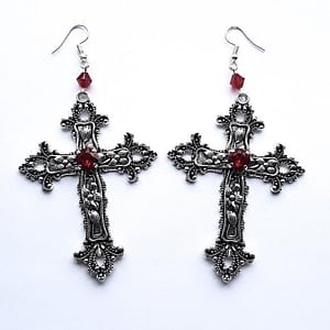 Goth-Large-Detailed-Cross-Drill-Jewel-Earrings-Tone-Punk-Halloween-Creativity-Jewellery-Fashion-Charm-Statement-Women Goth Large Detailed Cross Drill Jewel Earrings Tone Punk Halloween Creativity Jewellery Fashion Charm Statement Women