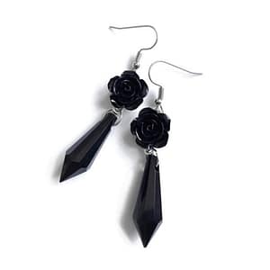 Gothic-Crystal-Flower-Dangle-Earrings-Goddess-Pagan-Wicca-Gift Gothic Crystal Flower Dangle Earrings Goddess Pagan Wicca Gift