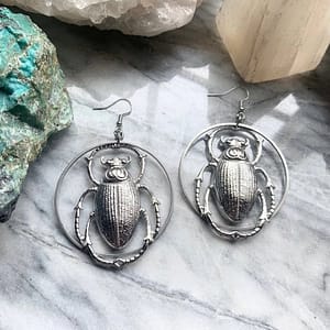 Gothic-Giant-Silver-Colour-Scarab-Beetle-Hoops-Earrings-Insect-Jewelry-Fashion-Long-Pendant-Novelty-Big-Dangle Gothic Giant Silver Colour Scarab Beetle Hoops Earrings Insect Jewelry Fashion Long Pendant Novelty Big Dangle Drop