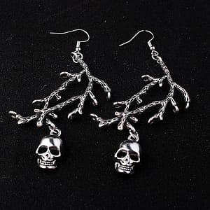 Gothic-ghost-branch-skull-witch-Wiccan-jewelry-earrings-evil-branch-skull-pagan-earrings Gothic ghost branch skull witch Wiccan jewelry earrings evil branch skull pagan earrings