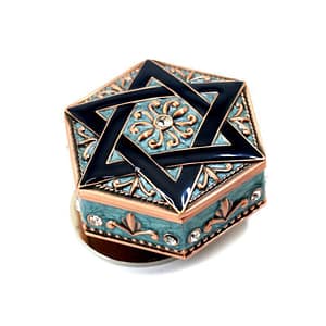 H205091eb2ad7435e8bf00f857f65148eC Vintage Hexagonal rhinestone star Music Box Movement Metal luxury Crafts
