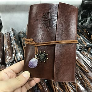 H35bc680cdc2444989bd9c3395c41f5482 Chakra Leather Magic NoteBook Crystal Amethyst Point Journal Diary
