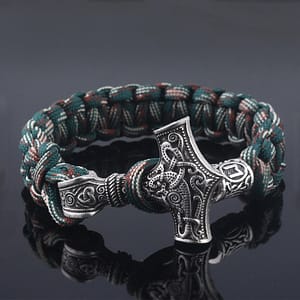 H3ea1305f81a64ec4bcb32cdd94e1078ay Norse Viking Thor Mjolnir Hammer Amulet Runes Bangles Gift