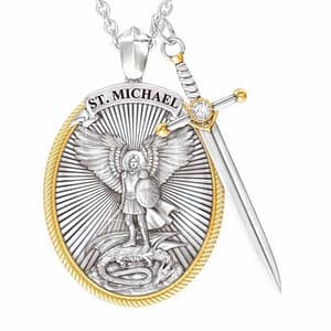 H400b38114f084132b5e4847f91a85d37H Catholic Patron Saint Pendant Michael St. Michael The Archangel Pendant Necklace Dropshipping In Stock