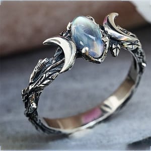 H487a12fc44284275a4e70335d75194e4a Moonstone Ring Bohemian Retro Crescent Ring
