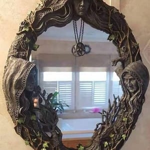 H8dee1574578646f5a4fdf1937ad92e516 Triple Goddess Mirror Celtic March Goddess Mirror Retro Hanging Mirror
