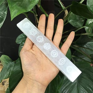 H90011444c9f84de383057fbc284bf00fp Chakra Selenite Slab Point Magic Wand Symbol Mineral Meditation