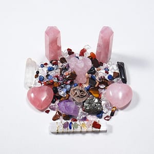 H98d55592e45e41cdb2a92e780442efbfa Natural Crystal Set Amethyst Clear Quartz Rose Quartz Angel Heart