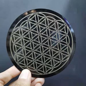 H997e215bd40841caae35cdd7a145d78eT Black acrylic round disk Different patterns slice