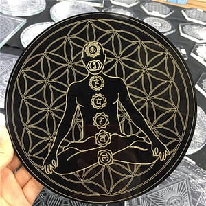 Hbc511e8c29ff421aa2ee4a00a3ac634aU Natural Crystal Reiki Ball Seven Star Matrix Round Plate