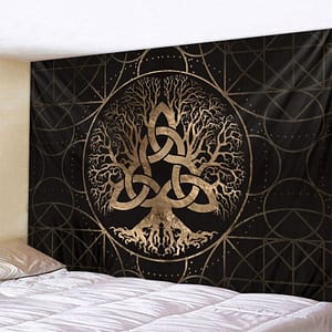 Hf9958866558146c785f065ebe41989f4F Mysterious Tree of Life decoration tapestry Mandala psychedelic scene wall tapestry