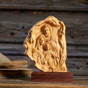 Holy-Family-Statue-St-Joseph-Jesus-and-Mary-Catholic-Statue-Hinoki-Wood-Carving-Desktop-Ornament-Home Holy Family Statue St. Joseph, Jesus and Mary Catholic Statue, Hinoki Wood Carving Desktop Ornament Home Decor