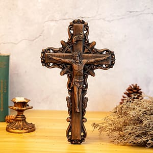 Jesus-Christ-crucified-wooden-cross-with-baptismal-statue-catholic-cross-wall-cross-religious-saint-image Jesus Christ crucified, wooden cross with baptismal statue, catholic cross, wall cross, religious saint image