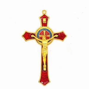 Jesus-Cross-Red-Catholic-Christ-Orthodox-Metal-Church-Utensils-Wall-Cross-Christian Jesus Cross Red Catholic Christ Orthodox Metal Church Utensils Wall Cross Christian