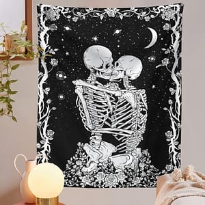 Kiss-Skull-Tapestry-Wedding-Moon-Skeleton-Tapestry-Starry-sky-Tapestry-Starry-Tapestry-Black-and-White-Stars Kiss Skull Tapestry Wedding Moon Skeleton Tapestry Starry sky Tapestry Starry Tapestry Black and White Stars Tapestry