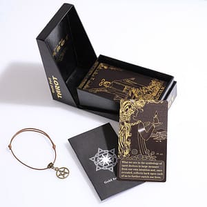 Mysterious-Golden-Foil-Tarot-Black-Flip-Table-Game-Divination-Waterproof-and-Wear-resistant-Gift-Box-Luxury Golden Foil Tarot Black Flip Table Game Divination Mysterious Tarot Card