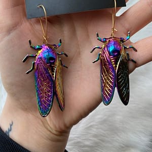 New-Design-Psychedelic-Cicada-Lucky-Insect-Earrings-Unique-Earrings-Super-Cute New Design!Psychedelic Cicada Lucky Insect Earrings, Unique Earrings,Super Cute
