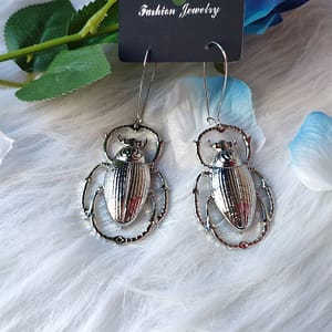 New-Giant-Silver-Colour-Scarab-Beetle-Earrings-Insect-Witch-Jewelry-Fashion-Witch-Creative-Nature-Big-Charm New Giant Silver Colour Scarab Beetle Earrings Insect Witch Jewelry Fashion Witch Creative Nature Big Charm Women Gift